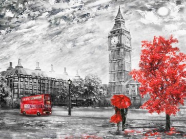 Arthur Heard - London View - Big Ben II - Red