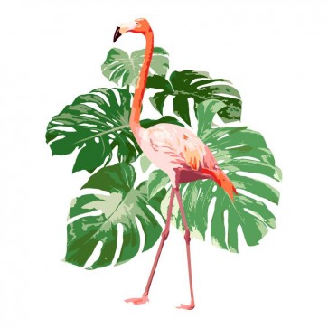Flamingo - Tropical Leaf