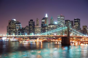 New York - Brooklyn Bridge Light at Night