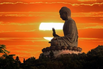 Erin Gunne - Buddha Statue - Orange Sunset
