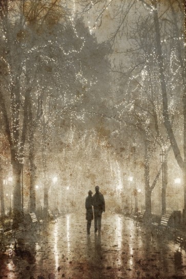 Paris - A Couple Walking In Night Lights