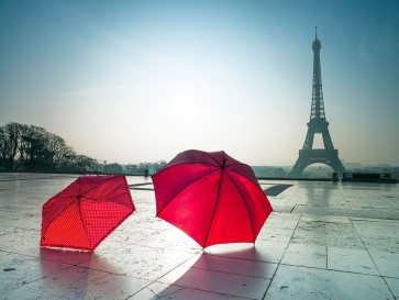 Assaf Frank - Umbrellas and Eiffel tower
