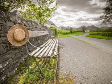 Assaf Frank - Bench with a hat on countryside road