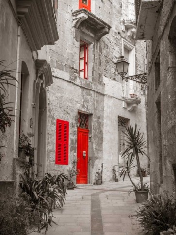 Assaf Frank - Narrow street through traditional maltese houses in Birgu, Malta