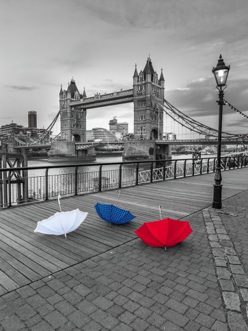 Assaf Frank - Colorful umbrellas on promenade near Tower bridge-London-UK