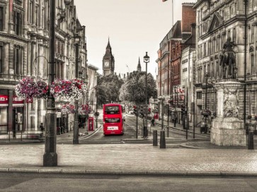 Assaf Frank - Streets of London city with double decker bus, UK