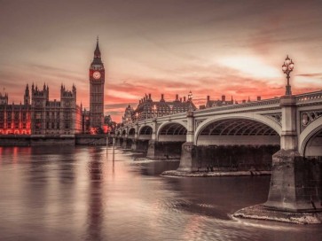 Assaf Frank - Westminster bridge and Big Ben from Thames promenade, London, UK