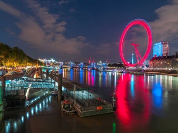 Assaf Frank - London city skyline with London Eye over river Thames, UK