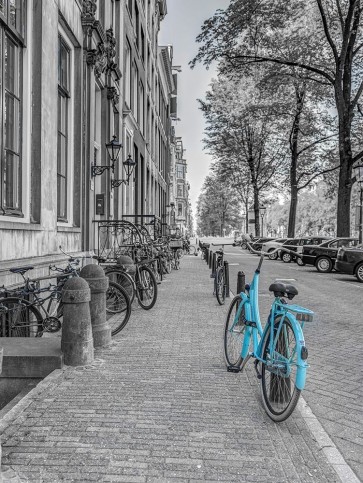 Assaf Frank - Bicycle parked on the sidewalk-Amsterdam