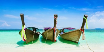 Peppe Vipin - Wooden Boats on Tropical Beach  