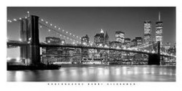 New York - Black and White Brooklyn Bridge  