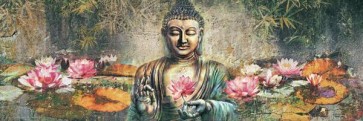 Buddha And Lotus Flowers