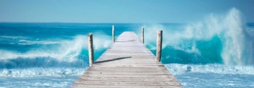 Pangea Images - Ocean Waves on a Jetty