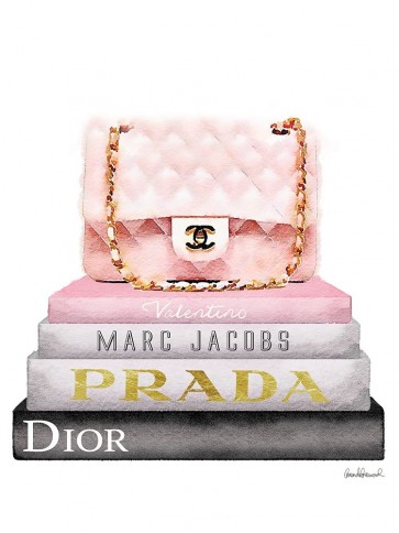 Amanda Greenwood - Book Stack Pink Bag