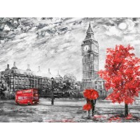 Arthur Heard - London View - Big Ben II - Red