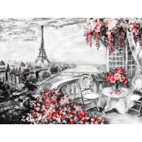 Arthur Heard - Paris View - Eiffel Tower III - Red