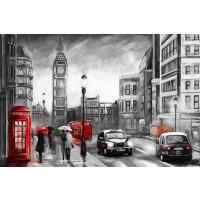 Arthur Heard - London View - Big Ben IV - Red
