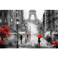 Arthur Heard - Paris View - Eiffel Tower XI - Red Umbrellas