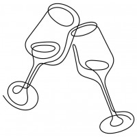 Line Art - Wine Glass - Cheers