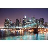 New York - Brooklyn Bridge Light at Night