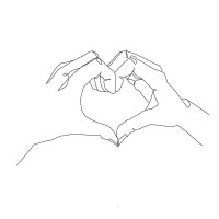 Line Art - Hands - Heart Shaped Hands