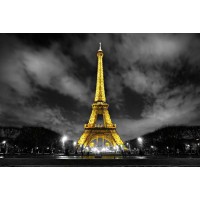 Marie-Louise Hilaire - Paris - Eiffel Tower - Yellow At Dusk