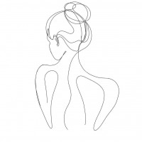Line Art - Woman - Line Drawn of A Female Upper Body II