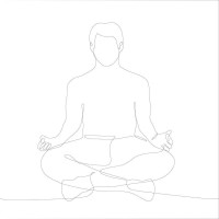 Line Art - Yoga - Inhale and Meditate