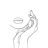 Line Art - Woman - Posing For The Shot I
