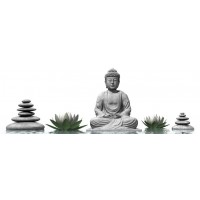 Darija Mile - Buddha in Meditation With White Lotus and Stones