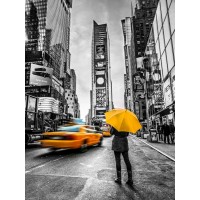 Assaf Frank - Man with yellow umbrella at Times square, New York