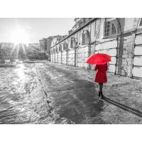 Assaf Frank - Tourist with red umbrella, Malta