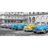 Assaf Frank - Traditional cuban cars parked in row by the road in Havava, Cuba, FTBR 1849