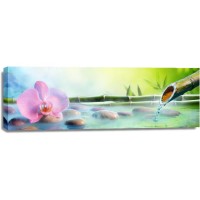 Omar Olavie - Zen Scene Featuring Orchid and Bamboo fountain
