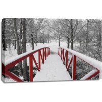 Dylis Bevan - Winter - Red Bridge After The Snow Storm II