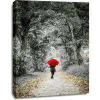 Lindy Baldo - Red Umbrella On Forest Street