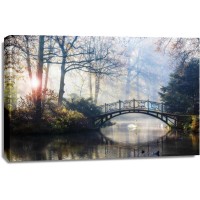 Joey Joe - Autumn - Old Bridge in Autumn Misty Park - Sunset
