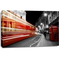 London - Telephone Booth and Bus - Long Exposed