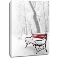 Dylis Bevan - Winter - Red Bench - Wet Butt