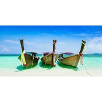 Peppe Vipin - Wooden Boats on Tropical Beach  