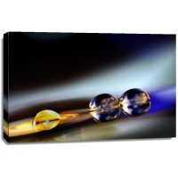 Scott Linas - Gold and Blue Bubble, Black Background  