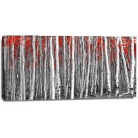 Mara Shinju - Red Leaves In A Black And White Forest  