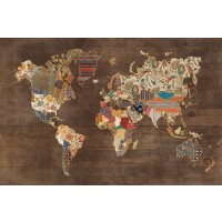 Laura Marshall - Pattern World Map on Wood