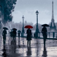 Robert Canady - Paris Red Umbrella