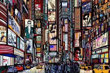 Pop Studio - New York - Times Square Cartoon