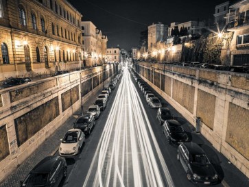 Assaf Frank - Strip Lights on road, Rome, Italy