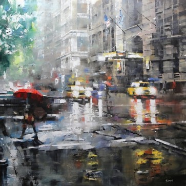 Mark Lague - Manhattan Red Umbrella  