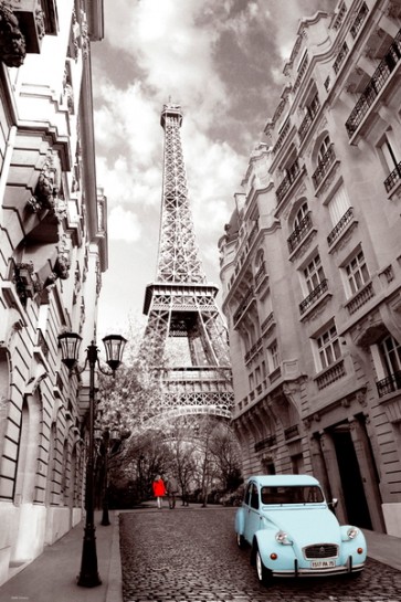 Paris - Red-Girl-Blue-Car  