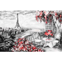 Arthur Heard - Paris View - Eiffel Tower III - Red