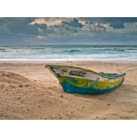 Assaf Frank - Fishing Boat on the shore, Palmachim Beach, Israel